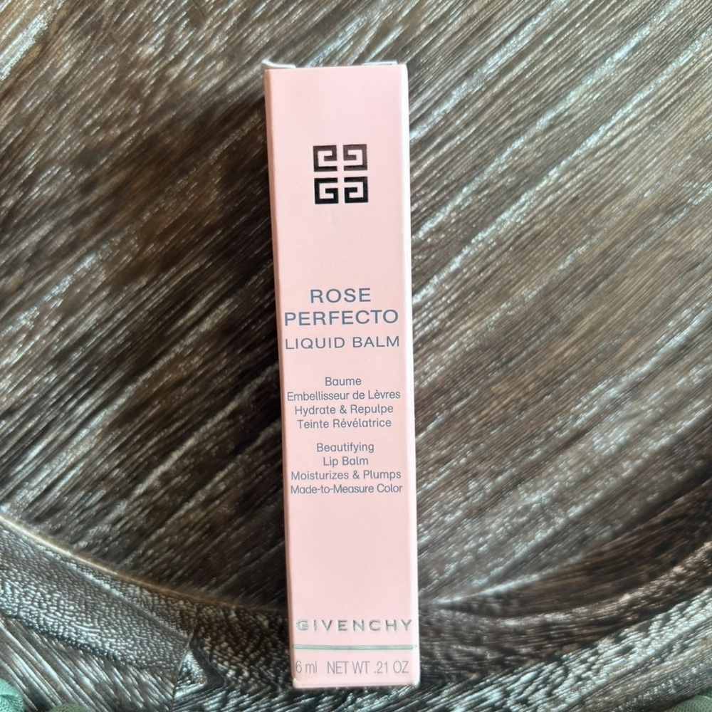 Givenchy Rose Perfecto Liquid Lip Balm Black Pink Hydrating Plumping Gloss NEW